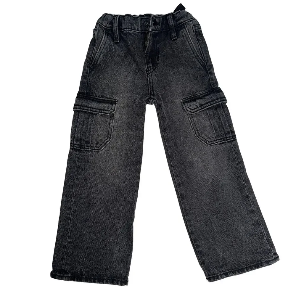 Old Navy Girls 5 Jeans Hi Rise Baggy Wide Leg Denim Everyday Casual‎ Basic